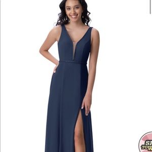 Azazie Abi Navy bridesmaid dress